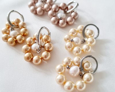 Ohrringe aus Swarovski Crystal Pearls mit Süßwasserperle - Ohrringe Ohrring Ohrring Gold silber