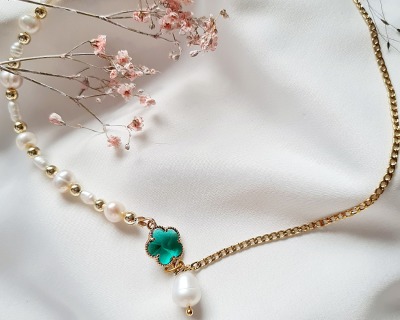 Perlen Halskette Brillante Kette Gliederketten Perlen Funkelnde Kette - Bezaubernde Kette