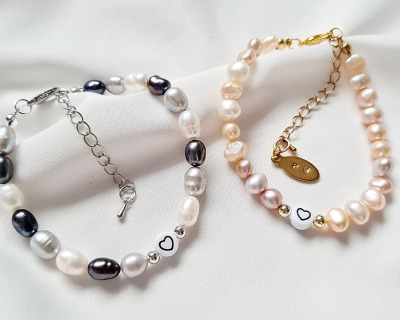 Süßwasser-Zucht-Perlen Acryl Armbänder handgefertigt moderne Design - Brautschmuck Perlen