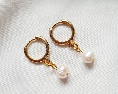 Süßwasser-Zucht-Perlen Ohrringe für Frauen minimalistisches Design - Klassischer Look