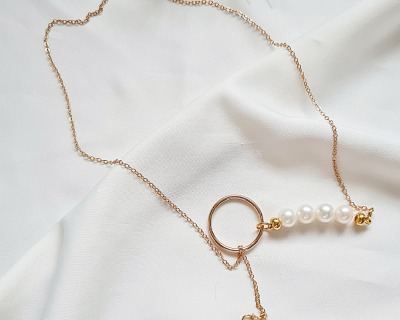 Halskette Gliederkette Süßwasser-Zucht-Perlen Eleganz zeitlose Schönheit - zarter Schmuck