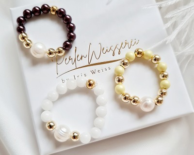 Zeitlose Perlen Ringe zarte Ringe aus Perlen Perlen Schmuck - besondere Perlen Ringe Geschenk