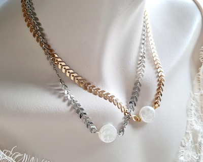 edle Halsketten Edelstahl Halsketten Perlen Halsketten stilvolle Frauen glamouröse Anlässe