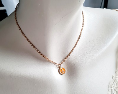Halskette Fiebi - Verstellbare Halskette Edelstahl vergoldet mit Anhänger - zierlicher Schmuck