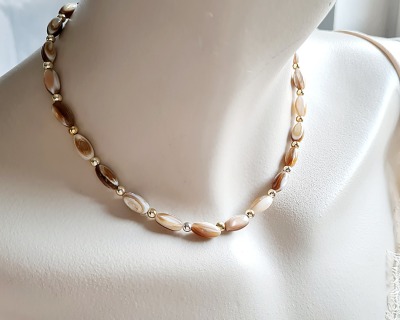Halskette aus Muschelperlen - Verstellbare Halskette aus Muschelperlen - einzigartige Halskette