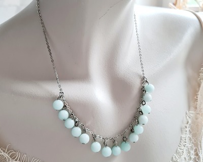 Jade Halskette Perlenkette mit Jade Jade Schmuck - Perlen Halskette Halskette mit edlen