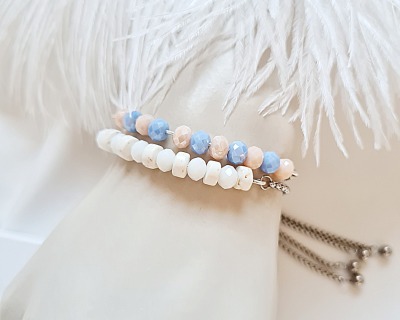 Armbänder aus Edelstahl - verstellbar | versilbert | Perlen | stilvolle Schmuckstücke