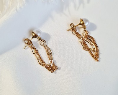 Ohrringe Gold Ohrstecker Edelstahl Schmuck - Geschenke für Frauen goldene Ohrringe