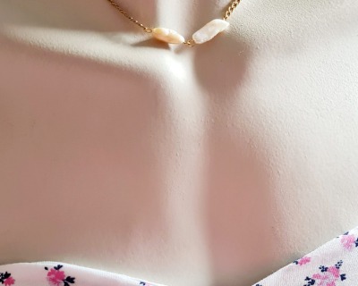 Halskette | Edelstahl - Kurze Halskette | 18k | vergoldetem | Süßwasser-Zucht-Perlen | perfekte