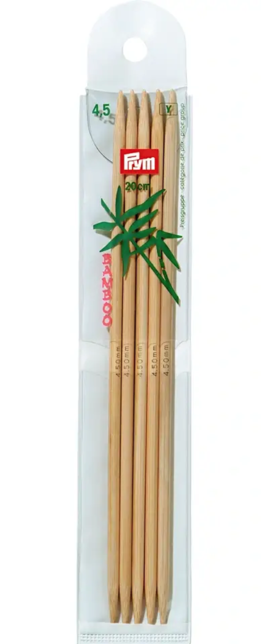 Prym Bambus 20cm Nadelspiel / Sockenstricknadeln
