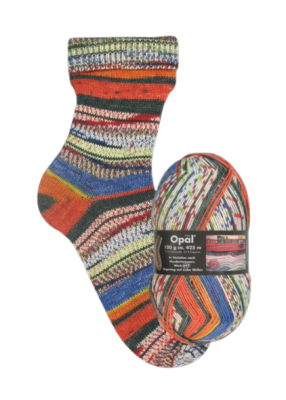 Opal Sockenwolle 4-fach 1435 Regentag auf Liebe Wellen - in Variation nach Hundertwasser-Werk 697 -