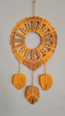 Makramee Traumfänger Mandala 30cm Boho Deko - Handmade Makramee Wandbehang Wohnen Dekoration