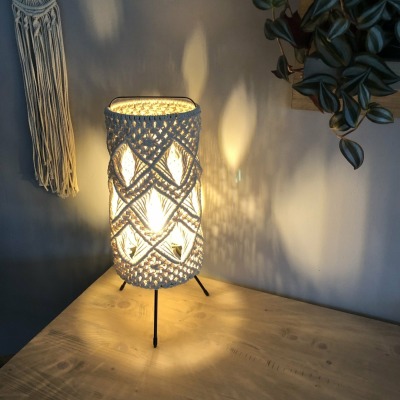 Makramee Tischlampe Stehlampe Lampenschirm - Handmade Makramee Beleuchtung Boho