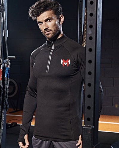Herren Active Muscle Zip - Muscle Sleeve Shirt Muscle Fit Longsleeve Slim Fit Herren