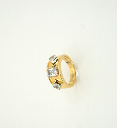 Goldener Statement Ring - Goldener Ring Sterlingsilber 18K Vergoldung und Zirkonia Steinen
