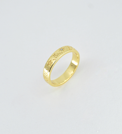 Orbit Ring - 14-karat gold plating sterling silver with zirconia stones