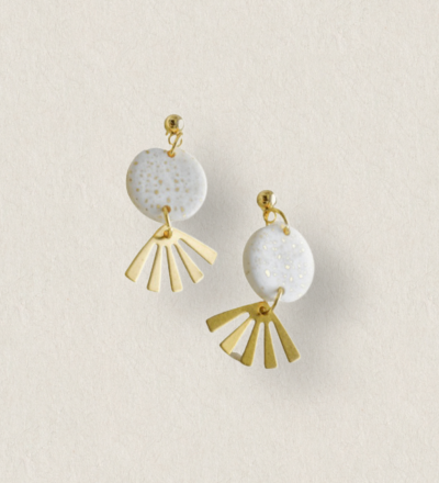 Earrings Lia - Earrings Lia with fan pendant