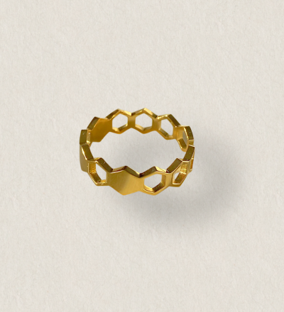 Goldener Ring Bee - Bee Ring Edelstahl 18K Vergoldung und Silber
