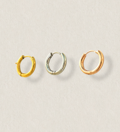 Mehrfarbige Hoop Ohrringe Camille - Gold Silber oder Roségold | Huggie Creolen mit Klick-Verschluss