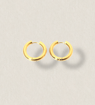 Hoop earrings mini Camille - Gold Silver or Rose Gold | Huggie Creoles with Click Closure