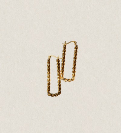 Goldene Ohrringe Twisted - Goldene Ohrringe aus hochwertigem Edelstahl und 18K Vergoldung