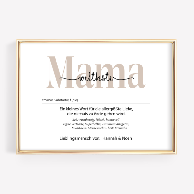 Personalisiertes Poster, Muttertag, Geschenk für Mama, Geschenkidee - Personalisiert mit Namen