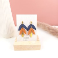 Statement-Ohrringe Petali in blau und orange