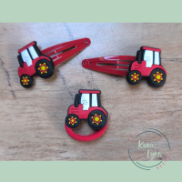 Traktor rot Haarspangen/Zopfgummi
