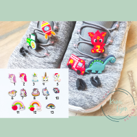 Figuren mit Klippadapter für Schuhe, Zopfgummis etc. Einhorn Regenbogen 2