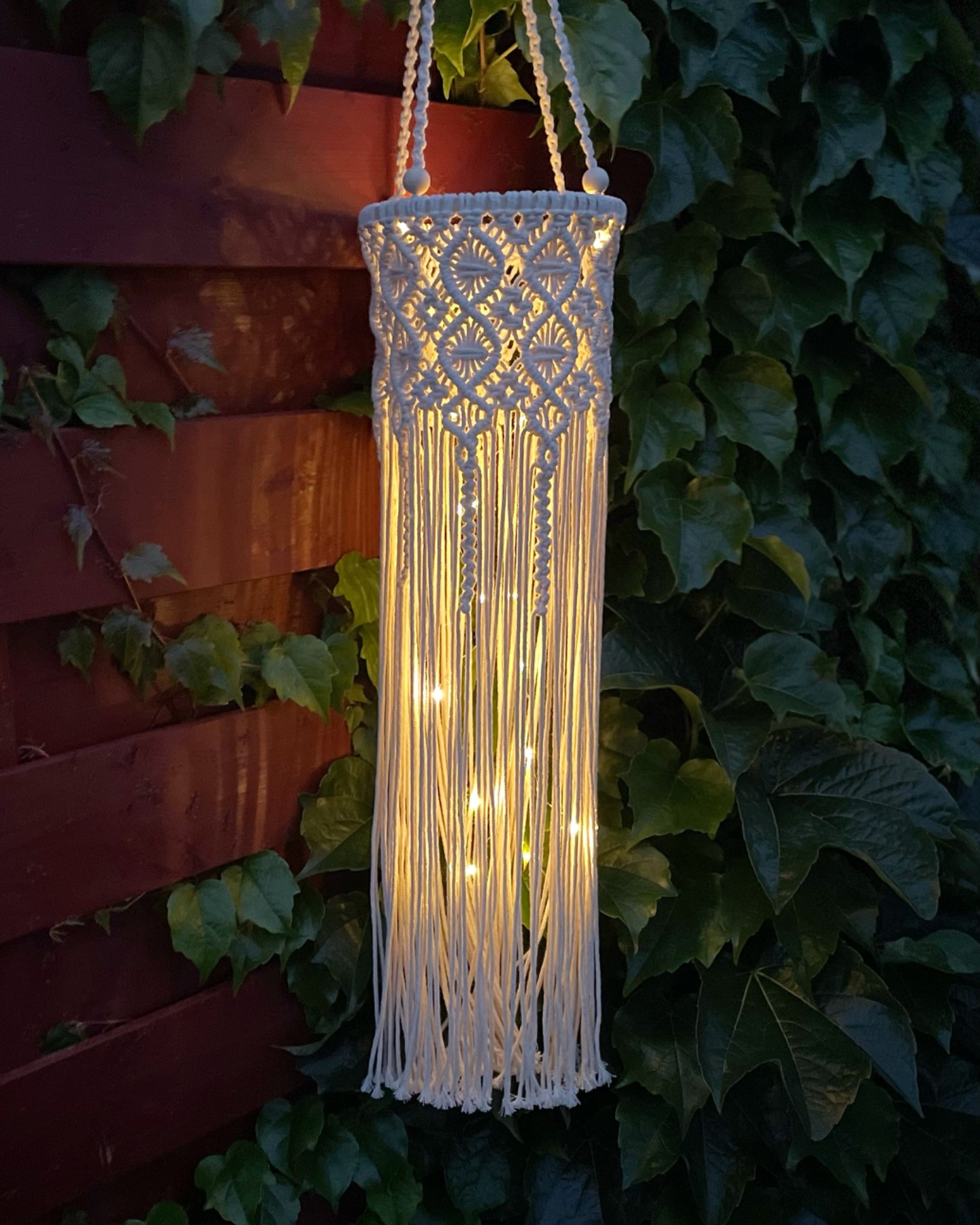 Makramee Lampe, Länge 125 cm, Breite 20 cm, in Natur 12