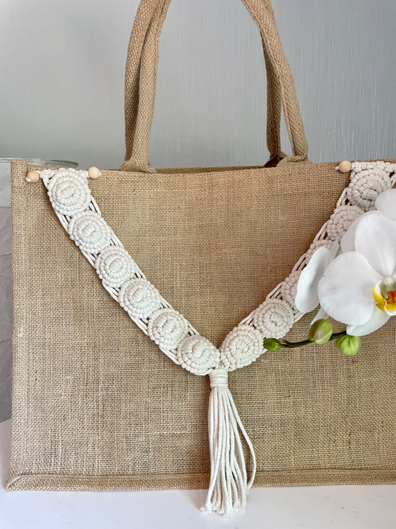 Boho Tasche aus Jute, Makramee Tasche, Jute Shopper 10