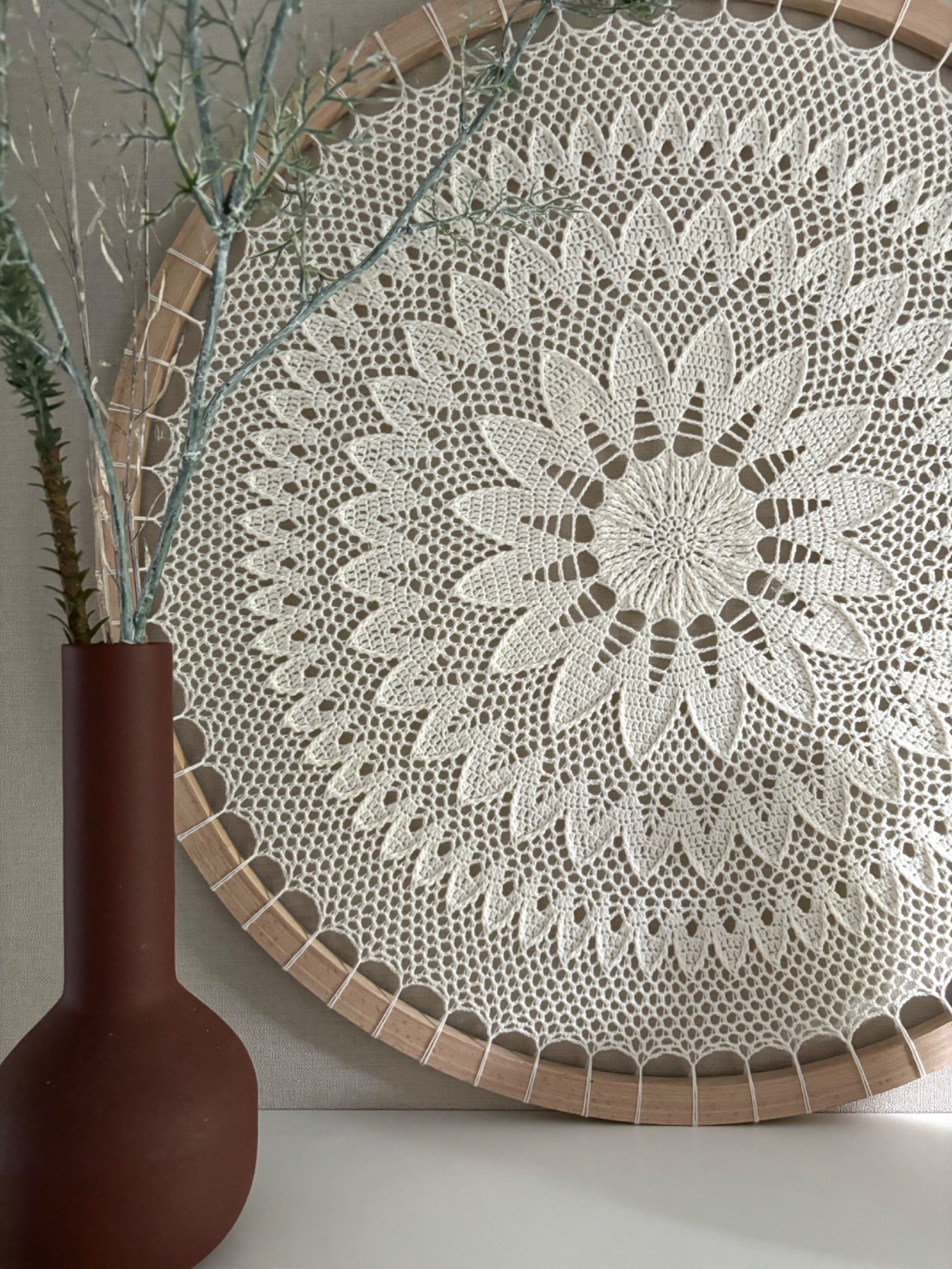 Exclusive Mandala Wanddekoration, Durchmesser 60 cm, Farbe Natur 8