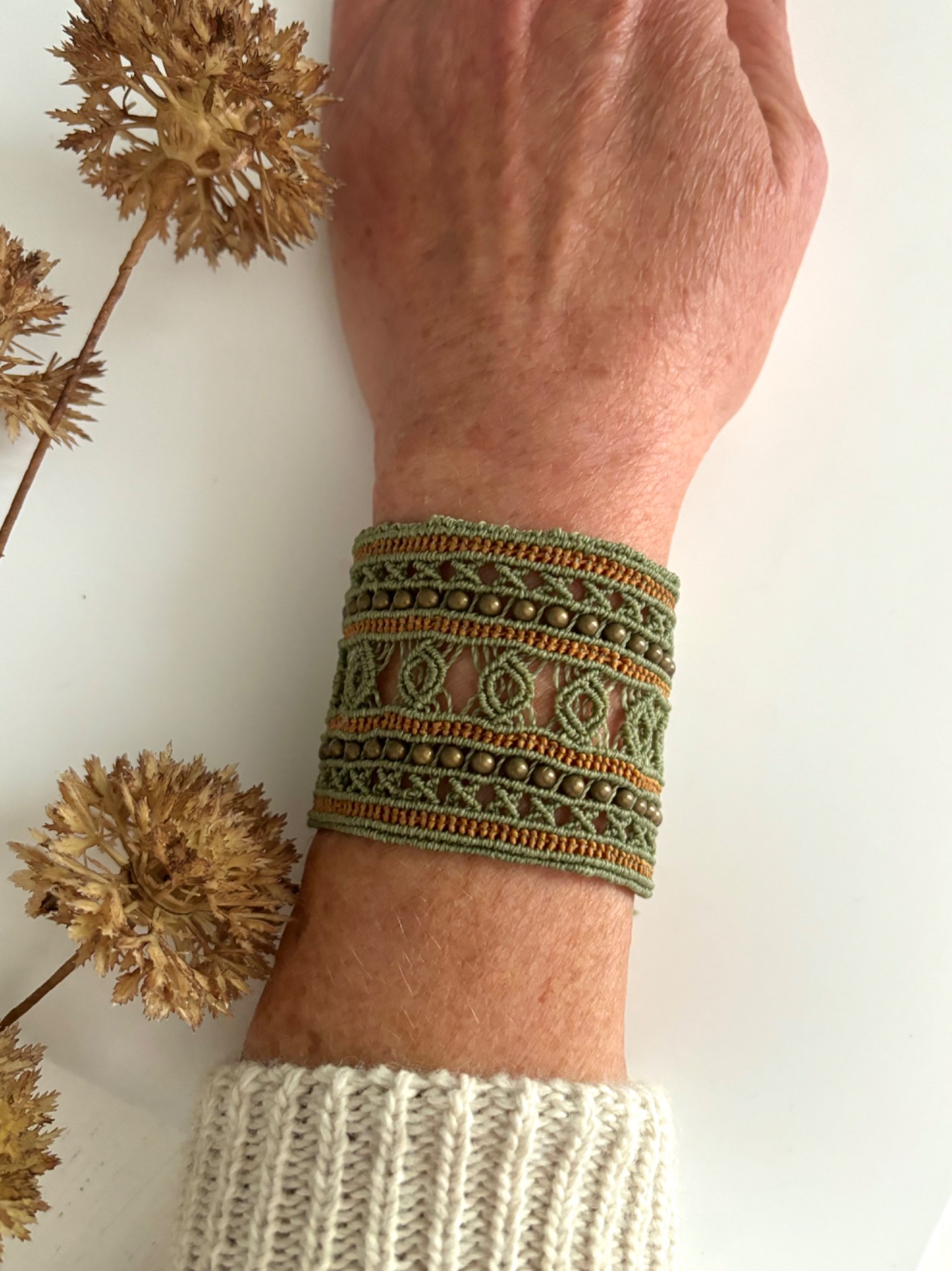 Breites Makramee Armband im Boho Gipsy Stil. 6