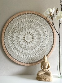 Exclusive Mandala Wanddekoration, Durchmesser 60 cm, Farbe Natur 4