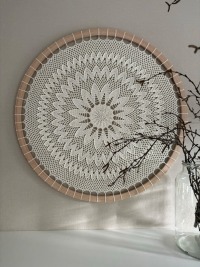 Exclusive Mandala Wanddekoration, Durchmesser 60 cm, Farbe Natur