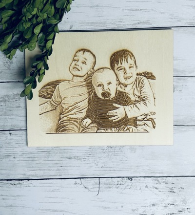 personalisiertes Fotobild - aus Holz