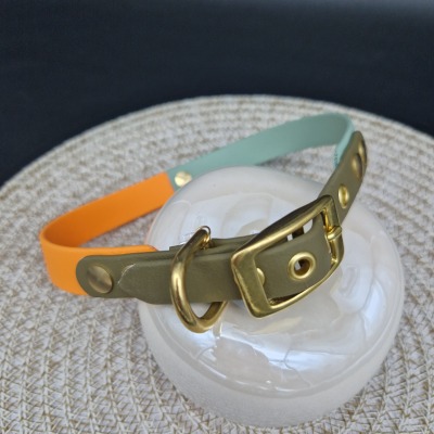 BioThane-Halsband Tricolour Wunschfarbe - Handgefertigtes Hundehalsband