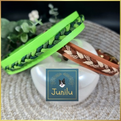 BioThanehalsband Junilus Third Wunschfarbe - Handgefertigtes Hundehalsband