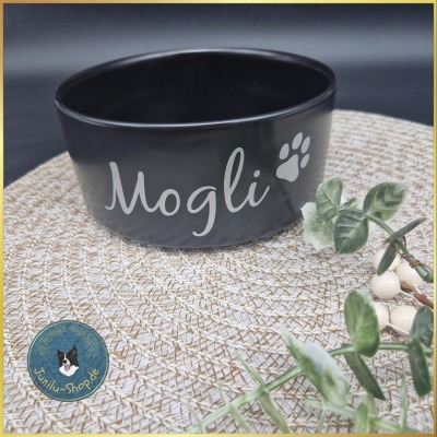 Personalisierter Hundenapf Schwarz - Keramiknapf für Hunde