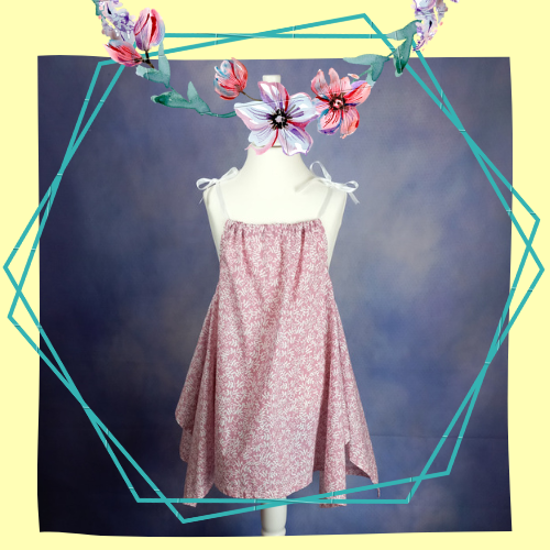 Federsanft - knielanges Sommerkleid - Zipfelkleid - Hängerchen - mit Trägern zum Binden