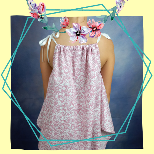 Federsanft - knielanges Sommerkleid - Zipfelkleid - Hängerchen - mit Trägern zum Binden 7