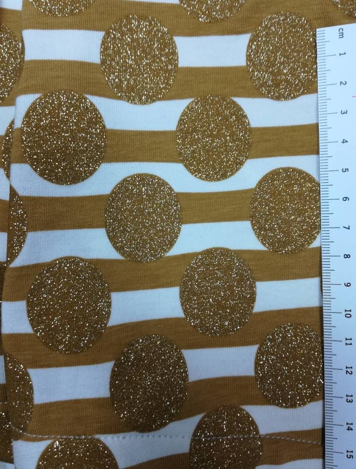 Tunika / Kleidchen langarm in creme-gold in Größe 56/62 4