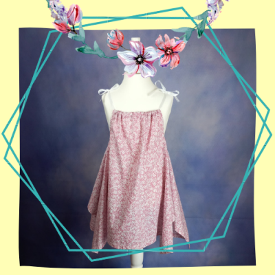 Federsanft - knielanges Sommerkleid - Zipfelkleid - Hängerchen - mit Trägern zum Binden - Größe