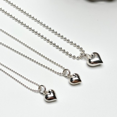 Kugelkette 925 Silber - Heart 1,5 mm