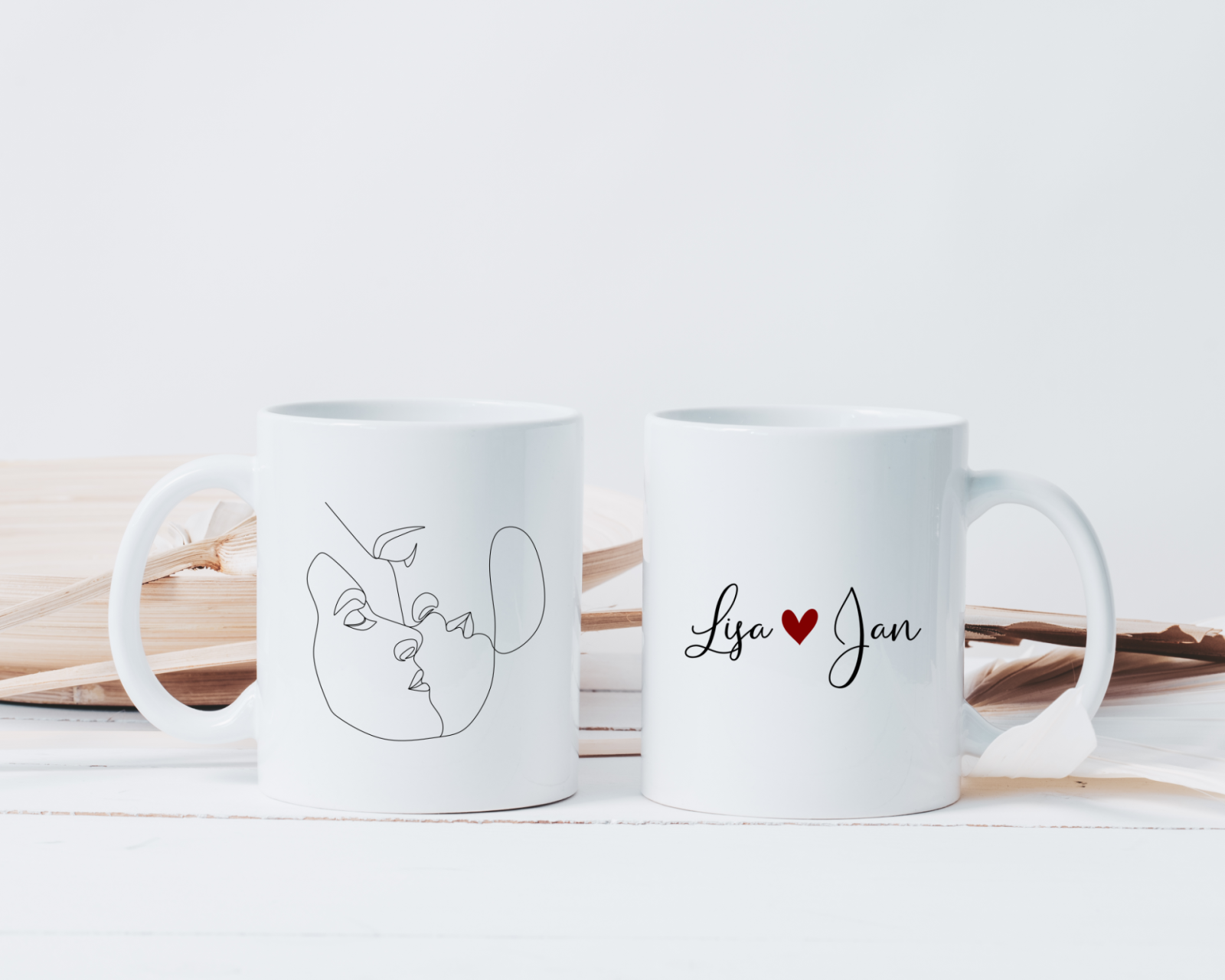 Personalisierte Tasse Liebespaar | Kaffeeetasse mit Namen | Geschenk zu Valentinstag 2