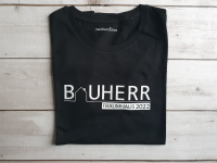 Herren T-Shirt Bauherr Traumhaus mit Baujahr 3