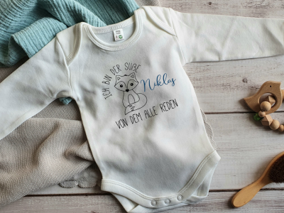 Baby Langarm-Body personalisiert - Geschenk zur Geburt