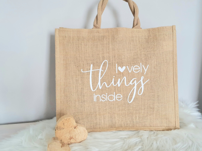 Jutetasche | Strandtasche lovely things inside | Jute Shopper - XXL Tasche
