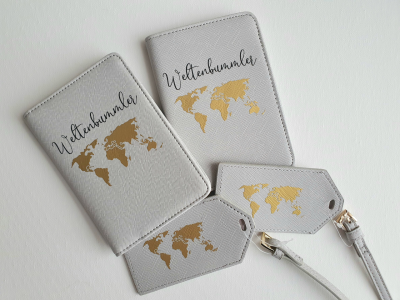 Weltenbummler Reisepasshülle Kofferanhänger - Perfekt für alle Reisefreunde