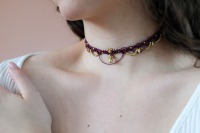 Makramee Choker mit Tropfen Anhänger und Edelstein 4